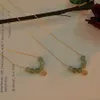 Super Immortal Glass Stone Bead -halsband för kvinnor med minimalistisk Instagram Design Sense Jade Stone Clawbone Chain Temperament Transfer Pärl