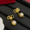 Designer Earrings Stud for Women Gold Jewelry Fashion Ear Studs Pearl Vintage Brand Earings Luxury Gold Jewelry Earing v Golden Earring wedding gift