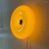 Wandlampen Nordische LED -Glaslichter Orange weiße Donut Ambiente Lampe Nacht Flur Schlafzimmer Wohnzimmer Arbeitszimmer Studie Home Innenausstattung