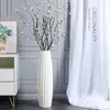 Vazen moderne keramische vloervaas voor studiezaal witte vijfhoekige ornamenten eenvoudig licht luxe ontwerp bloemen wonen
