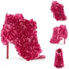 Chaussures habillées bottines courtes rosa rosa peep toe toe toes haut talons hauts noirs blancs rose dames à offrir de pompes de luxe