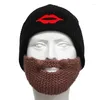 BERETS Creative Personalized Hat Halloween Party Skeleton Lips Cheers Beard Funny Fantastic Autumn and Winter Adult Ins Wool Cap Wool