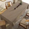 Table Cloth Cotton Linen Tablecloth Fabric Waterproof Tea Chinese Classical Solid Color Dining Rectangular P3X1753