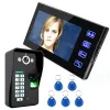 Intercom 7 Inch LCD Fingerprint Video Door Phone Intercom Doorbell System with IR Night Vision Security Camera for Home Villa Apartment