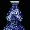 Wazony chiński stare porcelanowe niebiesko -białe lodowe wzór wazonu z tykwy