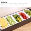 Storage Bottles Box Ice Serving Tray Waterproof Seasoning Case Household Accessories Fruit Container Kitchen Supplies 5 Grids
