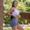 Nvgtn tricot sport short sans couture femme entraîne entraîne le leggings de traits de yoga pantalon de gym