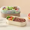 Bouteilles de rangement 2pcs / Set Oval Food Food Continer Scellé Plastique Fruit Fruit Boîte à réfrigérateur à l'épreuve des fuites Fil