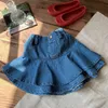 Babymeisjes rokken denim peuter baby pettiskirts hoge taille kinderen dans rokken schoolkleding zomer zomerkokje kleding 2 4 5 6 240329