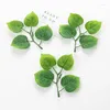 Decorative Flowers 50PC Silk Grape Leaf Wedding Wreath Artificial Fake Plants Diy Cake Candy Box Christmas Home Party Decoration