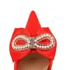 Scarpe eleganti bigtree rhinestone bowknot women pompa seta satiny tacchi alti stiletti sexy party zaptos mujer