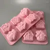 Moldes de cozimento 3D Grade Food Christmas Silicone Bolo Mold House Gingerbread Molds Housed Housed Mousse Accesorios
