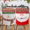 Couvre la chaise décoration de vacances Festive Snowman Santa Claus pour salle à manger Joyeux Noël chaises