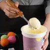 Bakning Mögel Trähandtaget Cookie Scoop Stainless Steel Dessert Spoon Creative Ice Cream For Home