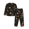 Accueil Vêtements Sun Moon Galaxy Pajamas Set Automne Space céleste Sleeille Romantique Sommeil 2 pièces Casual Oversize Suit Birthday