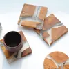 Party Decoration Tea Cup Holder Material Resinwood Elegant Water Proof Square Pot Sample 1pcs