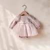 Vestidos de encaje de niña princesa de primavera para niñas pequeñas vestidos de manga larga vestidos de cumpleaños de bebé 0-2y 240403