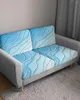 Couvre-chaise Blue blanc gradient abstrait canapé coussin de siège protecteur stretchable lavable amovible élastique housses