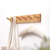 Hooks Clothes Hanging Rack Solid Wood Hook Perforation-free Traceless Strong Wall Wooden Wardrobe Stick