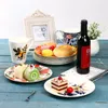 Borden bloemen diner set 8 servies voor een servies china kerstplaat inches dessert snuisterij kubiertos dorados servies