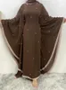 Vêtements ethniques Eid Hijab musulman avec Abaya pour femmes robes en mousseline de mousseline
