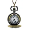 APW002 Assorteerde 12 ontwerpen Vintage Bronze Steampunk Pocket Watch ketting Watch PendantWhoeSalexmas Party Cadeau 240327