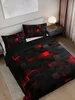 Technology Style Red Grid Comforter Cover Set Including 1 Comforter Cover And 2 Pillowcases Suitable For Home And Dormitory Use 240401