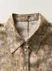 Blouses pour femmes Retro Lady Shirt Prairie Chic Imprimé floral Smooth Single-Breasted Women Blouse 2024 Spring / été Simple Temperament Femme