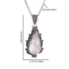 Pendant Necklaces Ladies Elegant And Romantic Drop Shape Moonstone Lace Pattern Necklace Collarbone Chain Party Daily Jewelry Gift