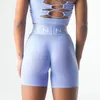 Nvgtn tricot sport short sans couture femme entraîne entraîne le leggings de traits de yoga pantalon de gym