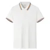 رجالي الموضة الصلبة قصيرة الأكمام مخططة القميص البالو قميص الصيف تنفس المريح أعلى Y240403