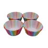 100st/Set Shape Liner Box Cake Baking Muffin Paper Cup Party Tray Mold Decoration Rainbow