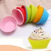 Bakning formar 12 st/parti 3D Cake Cup Silicone Muffin Cups Cupcake Mögelverktyg Dekoration för bakprodukter Cupcakes Stencil