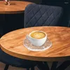 Tavolino tazza di vetro tazza da caffè elegante tappetino ispessato delicato piattino moderno comodo decorativo