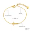 Charm Bracelets Religious Cross For Women Men Classic Stainless Steel Cubic Zirconia Luxury Jewelry Pulseras Mujer B23005