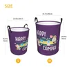 Sacs à linge Happy Camper Flowers Panier imprimé pliable Cartoon RV Camping Baby Hamper for Nursery Toys Organizer Rangement Bacs