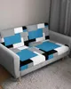 Stuhl Deckt blau schwarz graues Patchwork abstrakter Kunst mittelalterlicher Stil Sitzkissen Abdecksofa Protektor Stretch Abnehmbare Lipper