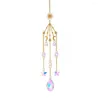 Dekorativa figurer som hänger Crystal Moon Catcher Pendants Vindklockor Rainbow Garden Decoration Home Car Window Maker Orname N8V7