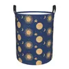 Laundry Bags Vintage Sci Fi UFO Flying Saucer Print Basket Collapsible Large Capacity Clothing Storage Bin Aliens Space Baby Hamper