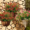 Decorative Flowers Balcony Gift Artificial Flower Table Centerpiece Red Eucalyptus DIY Home Indoor Outdoor Wedding Dining Decoration