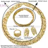 Necklace Earrings Set Jewelry For Women Bridal Dubai Gold Color Crystal Bracelet Nigerian Wedding Traditional