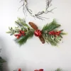 Decorative Flowers Simulation Red Fruit Pine Cones Wall Mount Decorations Festive Supplies Po Prop Home Party Hanging