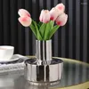 Vases Advanced Sense Light Luxury Pleated Ceramic Vase Creative Decoration Living Room TV Cabinet Porch Dining Table Ins Style Or