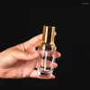 Storage Bottles 30ml Clear Glass Refillable Bottle Portable Cosmetic Packaging Mist Spray Pump Gold Silver Lid Empty Emulsion Lotion Vials