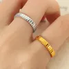 Correntes Oudianya Jewelry JZ32 Anéis de atacado simples aço inoxidável 18k anel de ouro