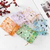 Geschenkwikkeling 100 van Paks/Lot Bronzings Organza Bag Sieraden Verpakking Beam Garen Net Organisator Huidige trouwfeest Gunsten Zakken