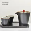 Tea Trays Japanese Dry-Bulb Disk Small Pot Bearing Saucer Ceramic Cha Dian Pan Ceremony Tray Serving Tra Chinese Table