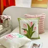 Pillow KAUNFO Pink Lovely Flower Tufted Covers Throw Home Decor 45x45cm 1PC