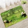 Bath Mats Lawn Panda Mat Fresh Green Plants Printed Toilet Rugs Anti-Slip For Bathroom Floor Bathtub And Shower Home Decor Carpet