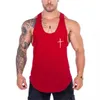 Personlig tvärtryck Y Back Gym Bodybuilding Fitness Muscle Tank Tops Mesh andningsbara snabba torr ärmlös Mens Casual Shirt 240326